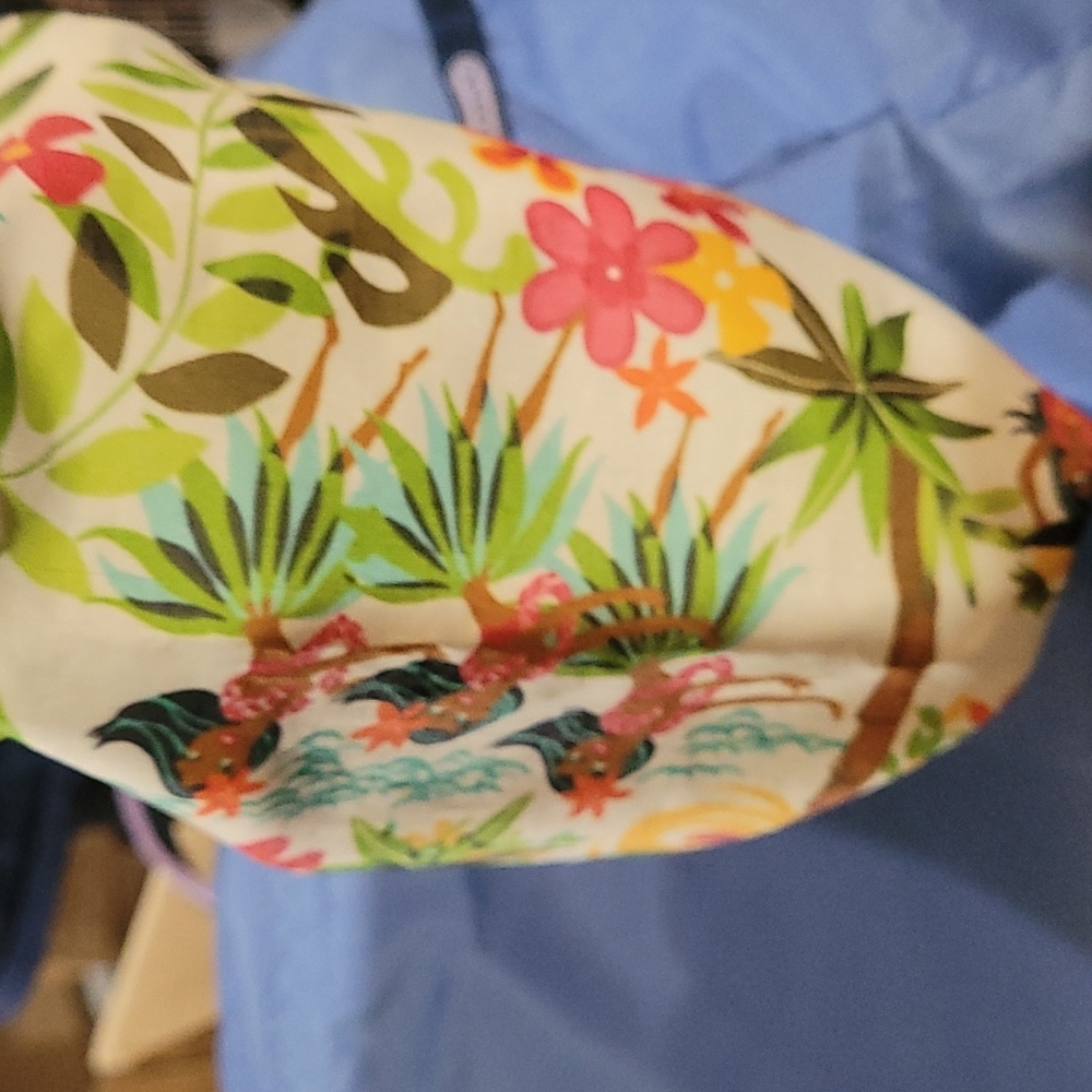 Lesportsac Hawaii hula girl cosmetic med rectangle snack bag pouch